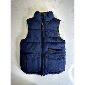 GAP Boys Reversible Puffer Vest Navy/Camo XS 4/5